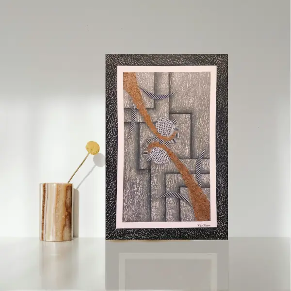 tableau contemporain texturé métallique 5