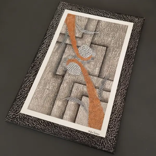 tableau contemporain texturé métallique 5