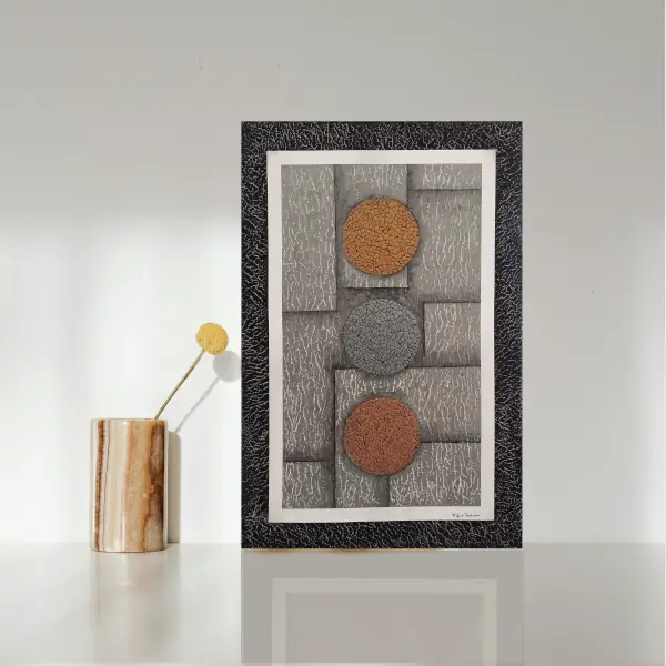 tableau contemporain texturé métallique 8
